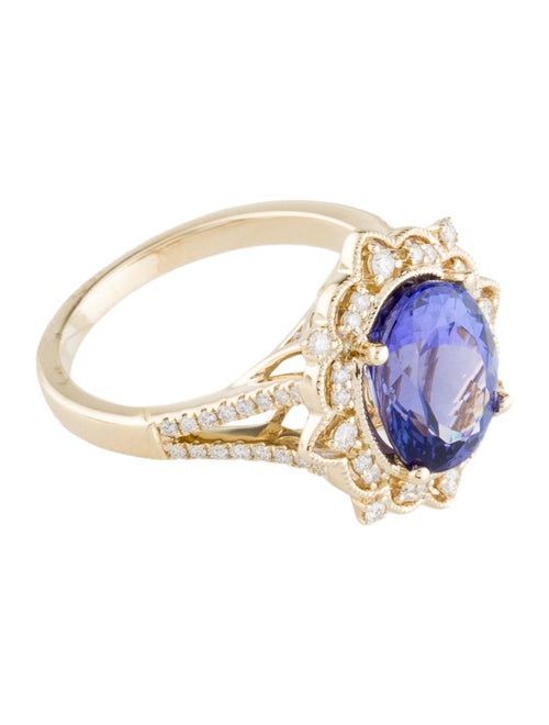 Ring 14K 3.99ct Tanzanite & Diamond Cocktail Ring