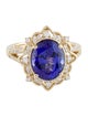 Ring 14K 4.30ct Tanzanite & Diamond Cocktail Ring
