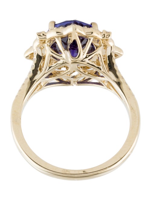 Ring 14K 4.30ct Tanzanite & Diamond Cocktail Ring