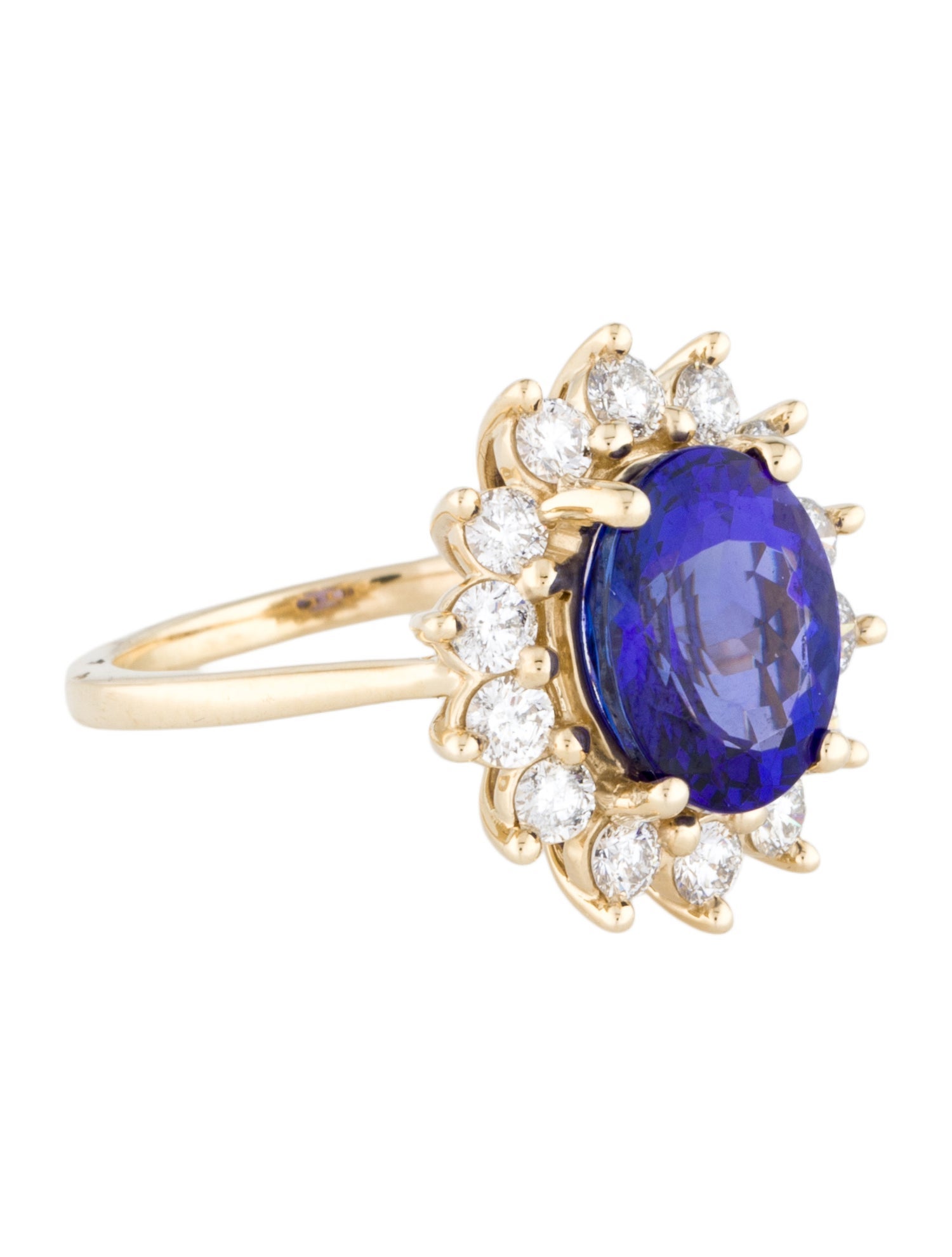 Ring 14K 4.00ct Tanzanite & Diamond Cocktail Ring