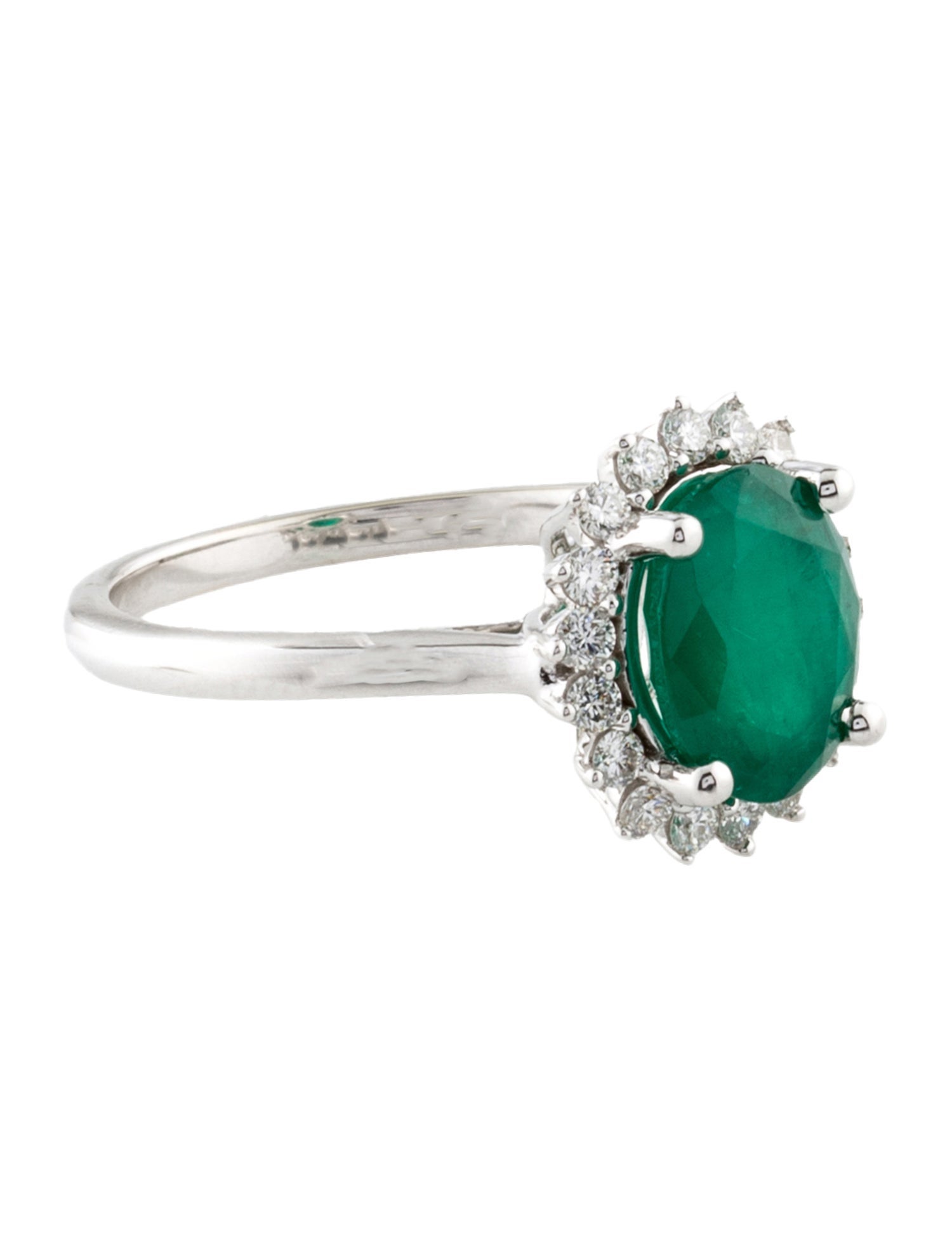 Ring 14K 2.23ct Emerald & Diamond Cocktail