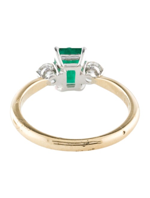 Ring 14K 1.04ct Emerald & Diamond Cocktail Ring