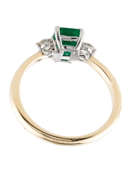 Ring 14K 1.04ct Emerald & Diamond Cocktail Ring