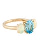 Ring 14K 2.15ct Topaz & Opal 3-Stone Ring