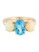 Ring 14K 2.15ct Topaz & Opal 3-Stone Ring