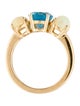 Ring 14K 2.15ct Topaz & Opal 3-Stone Ring