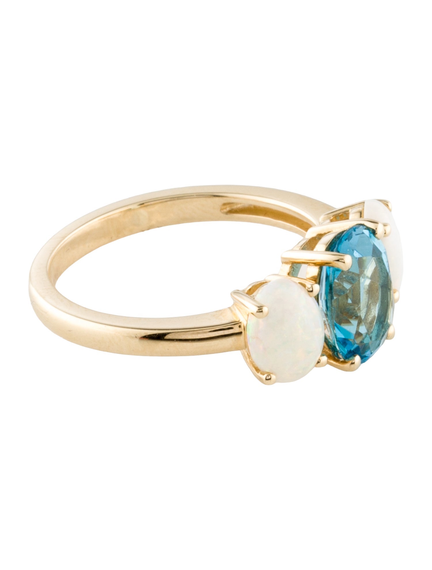 Ring 14K Topaz & Opal Cocktail