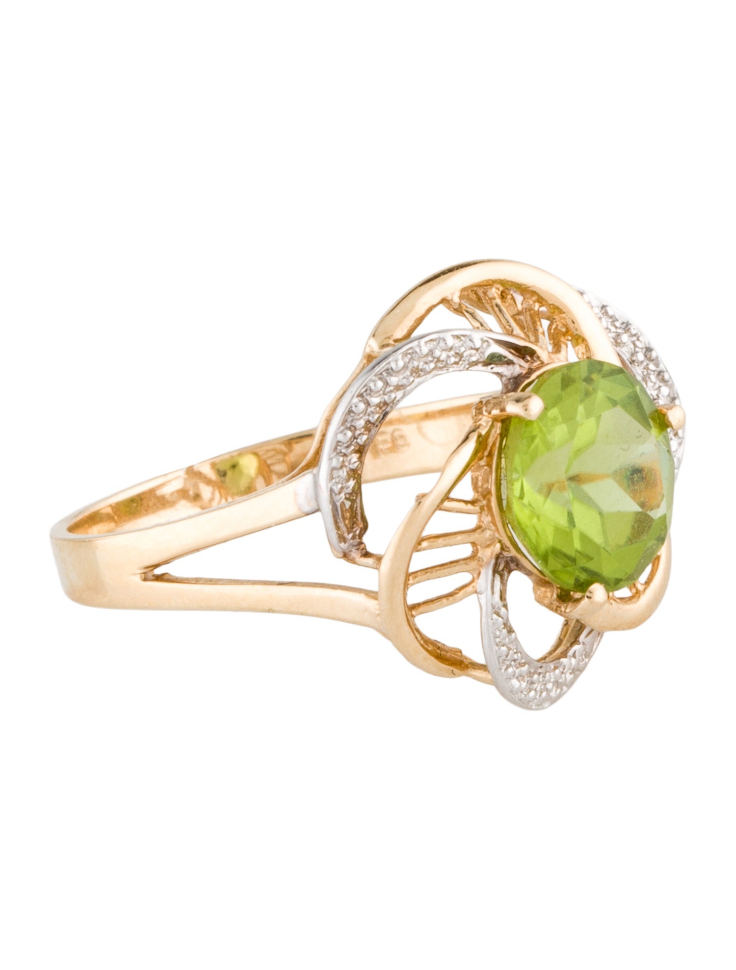 Ring 14K 2.05ct Peridot Cocktail