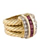 Ring 18K 1.01Ctw Ruby & Diamond Wide Ring