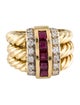 Ring 18K 1.01Ctw Ruby & Diamond Wide Ring