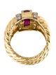 Ring 18K 1.01Ctw Ruby & Diamond Wide Ring