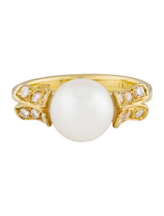 Ring 14K Pearl & Diamond Ring