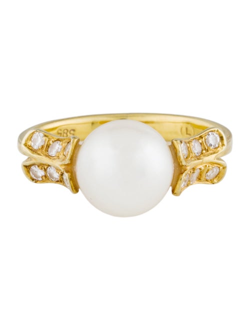 Ring 14K Pearl & Diamond Ring