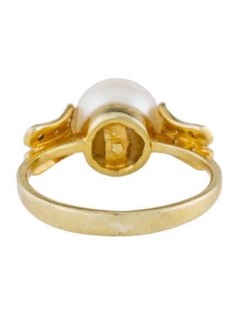 Ring 14K Pearl & Diamond Ring