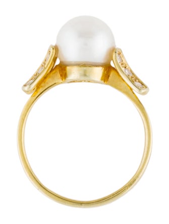 Ring 14K Pearl & Diamond Ring