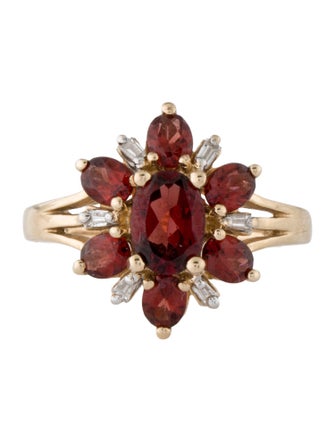 Ring 14K 2.30ctw Garnet & Diamond Cocktail Ring