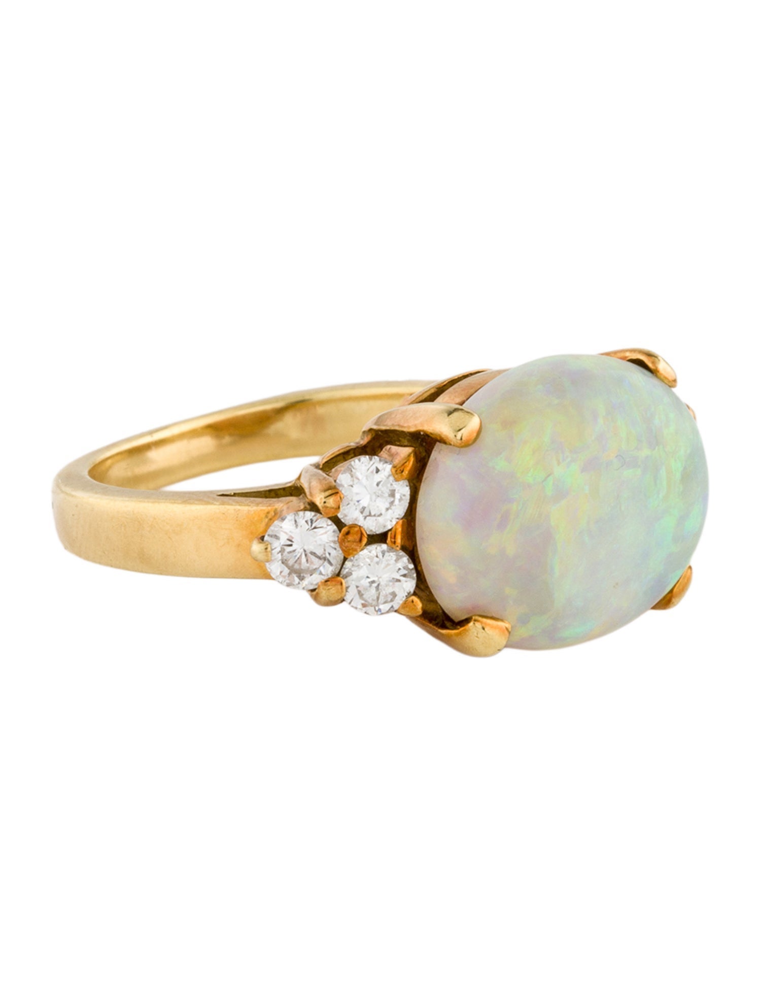 Ring 18K 3.16ct Opal & Diamond Cocktail