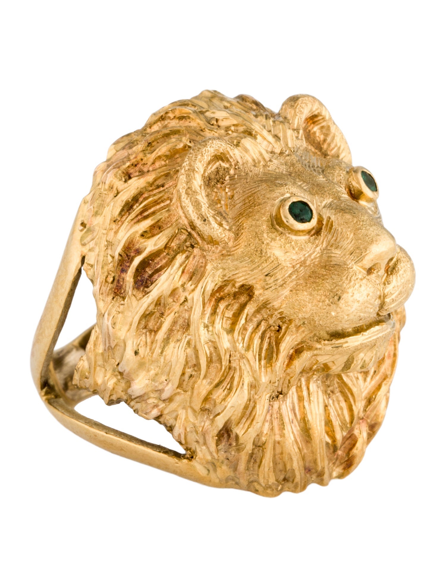 Ring 18K Emerald LION Cocktail