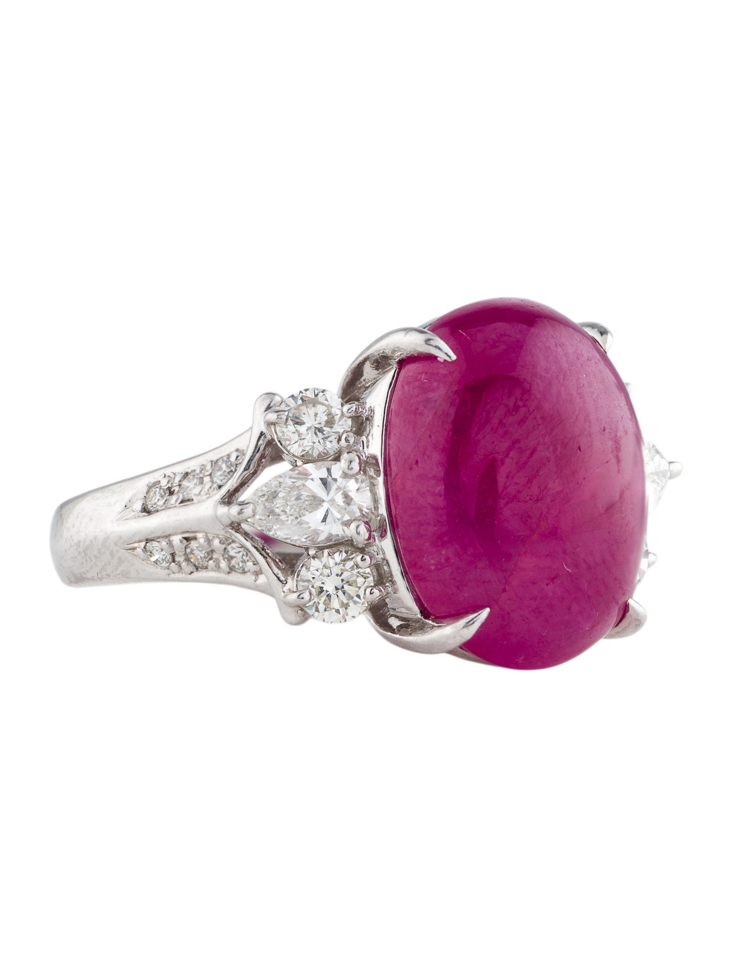 Ring Platinum 10.77ct Ruby & Diamond Cocktail Ring