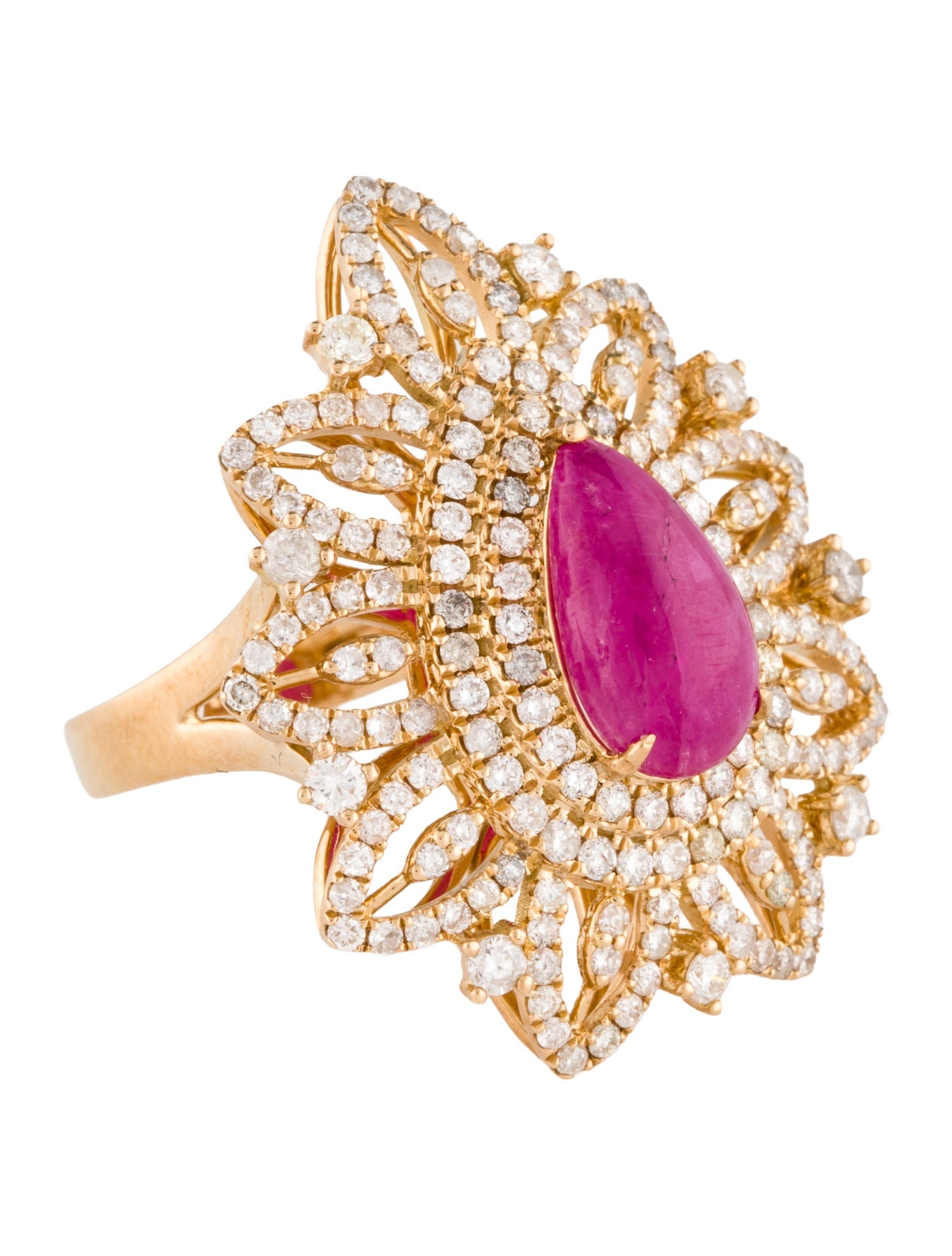 Ring 14K 2.66ct Ruby & Diamond Cocktail