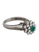 Ring Platinum Diamond & Emerald Cocktail Ring