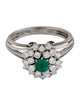 Ring Platinum Diamond & Emerald Cocktail Ring
