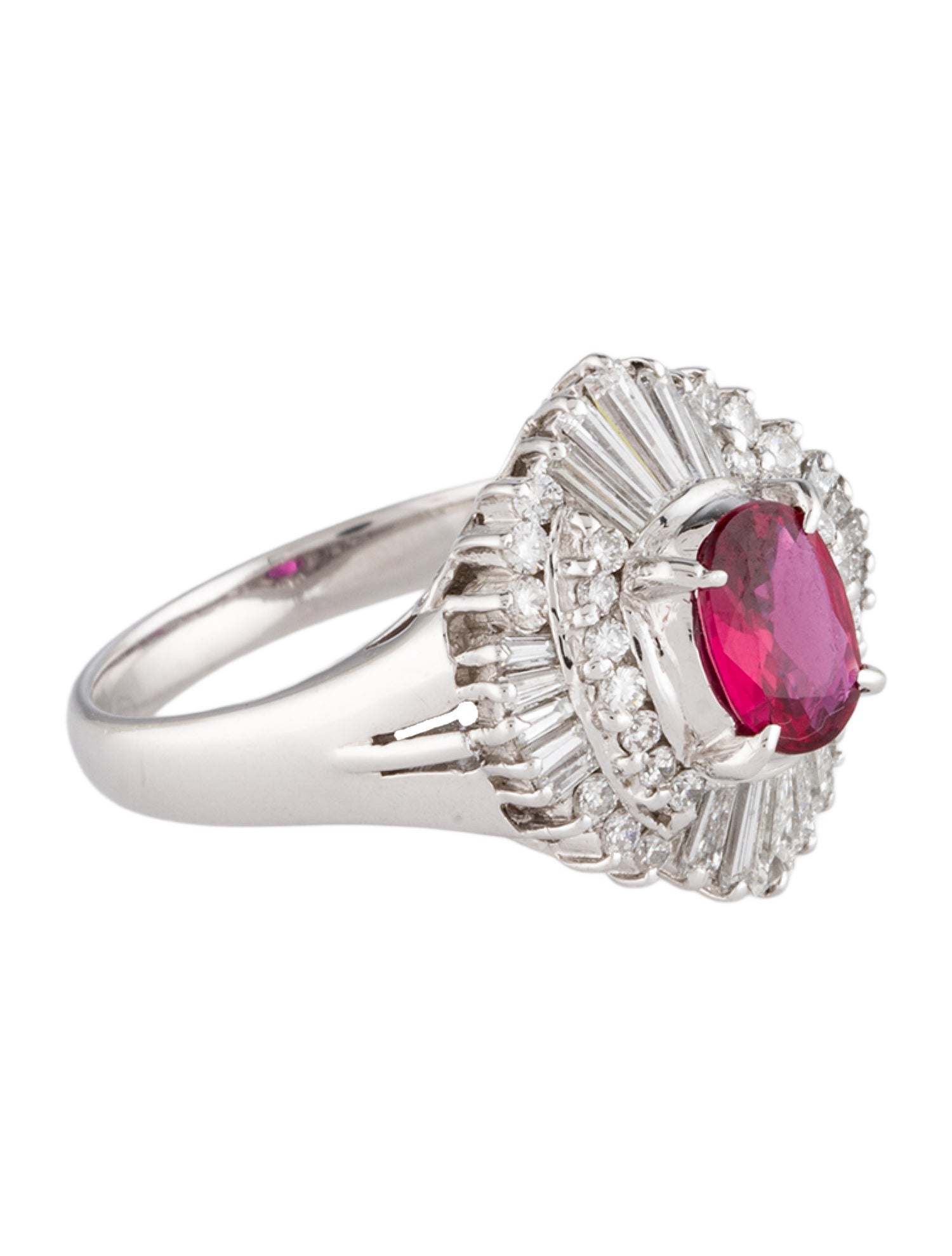 Ring Platinum Ruby & Diamond Cocktail Ring