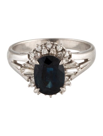 Ring Platinum 1.55ct Sapphire & Diamond Cocktail Ring