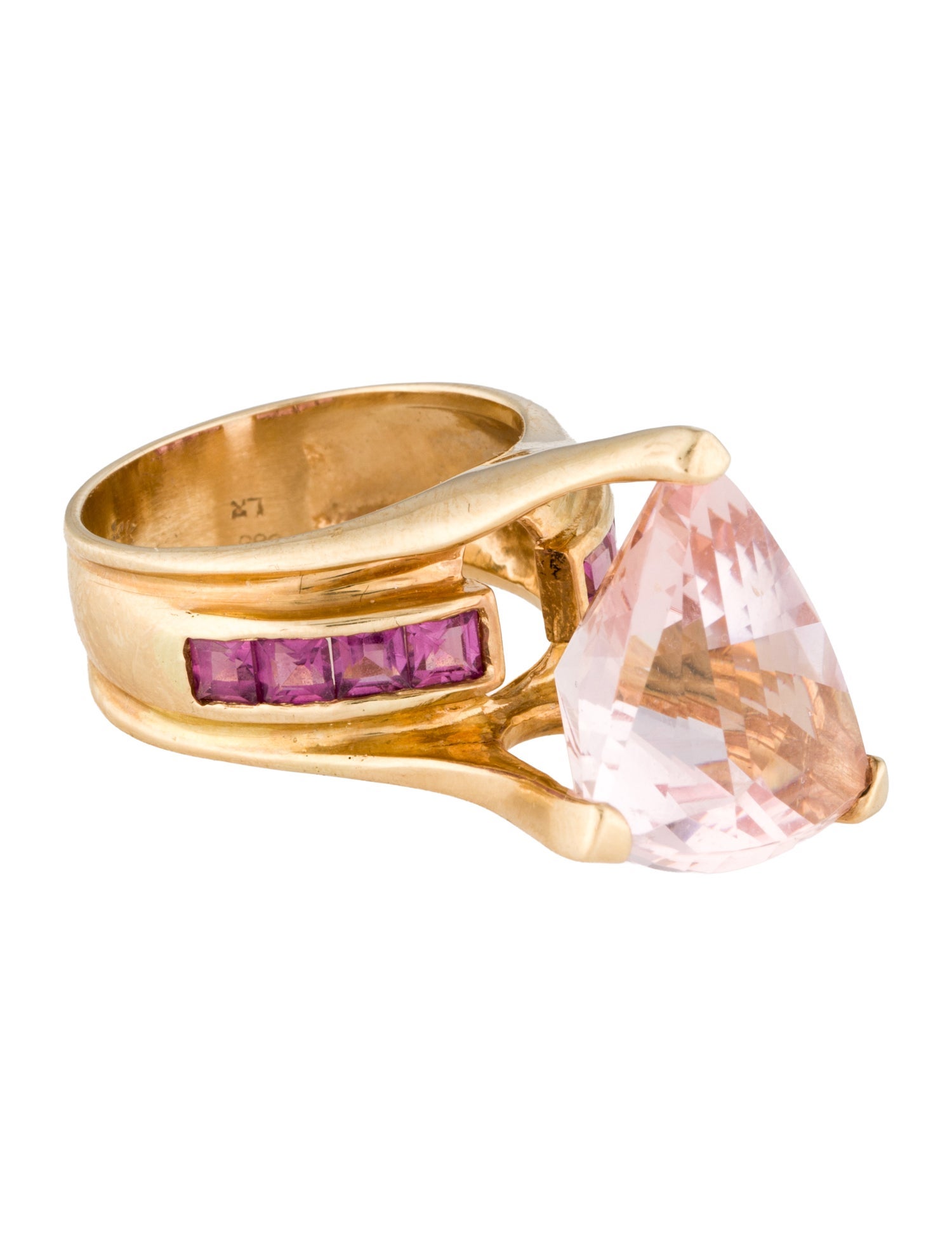 Ring 14K Morganite & Rhodolite Cocktail