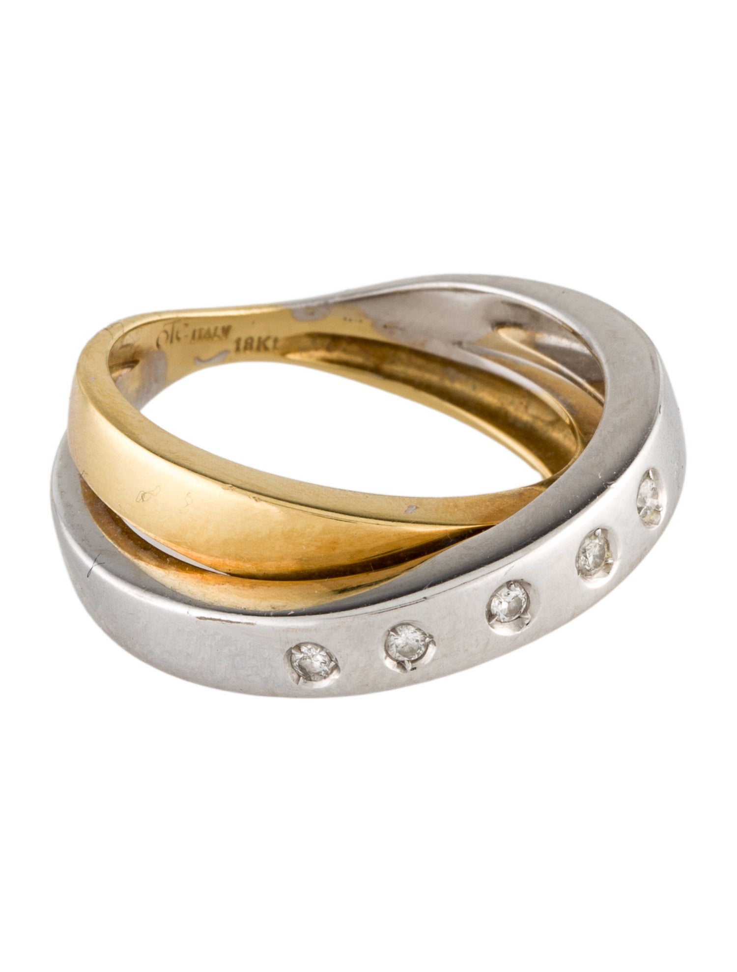 Ring 18K Diamond Cross-over Ring