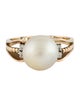 Ring 14K Pearl & Diamond Cocktail Ring