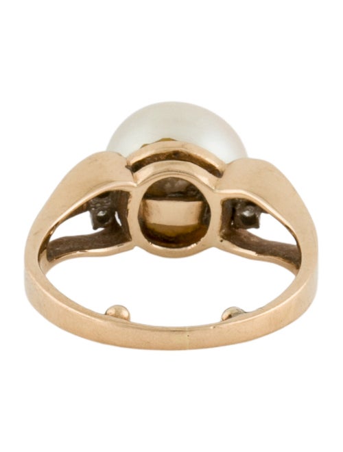 Ring 14K Pearl & Diamond Cocktail Ring