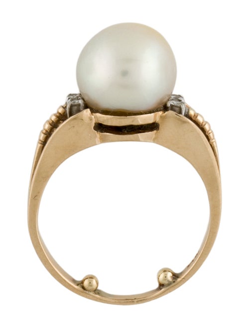 Ring 14K Pearl & Diamond Cocktail Ring