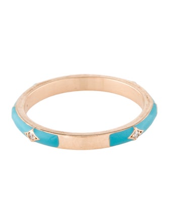 Ring 14K Diamond & Enamel Band Ring