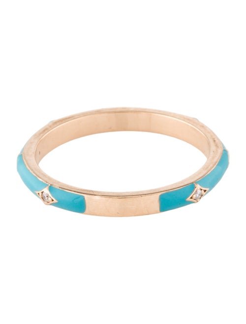 Ring 14K Diamond & Enamel Band Ring