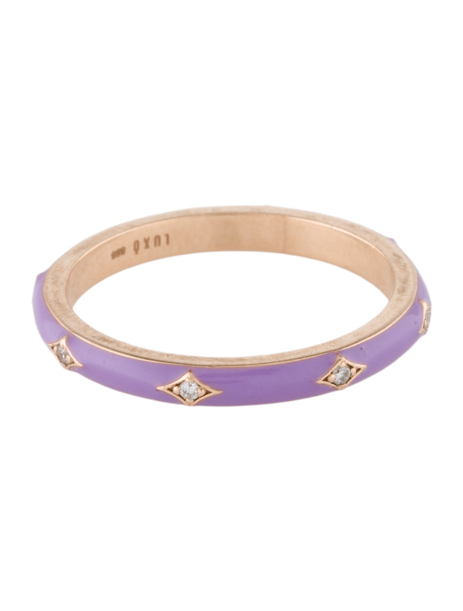 Ring 14K Diamond & Enamel Band Ring