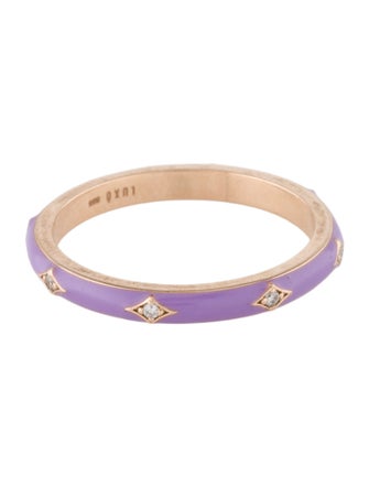 Ring 14K Diamond & Enamel Band Ring