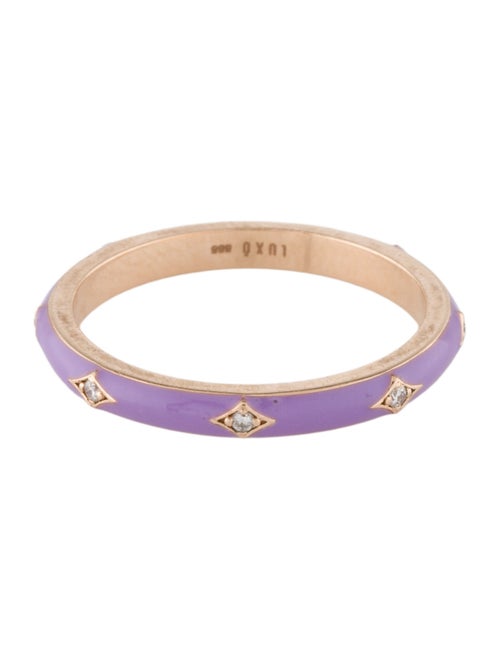 Ring 14K Diamond & Enamel Band Ring