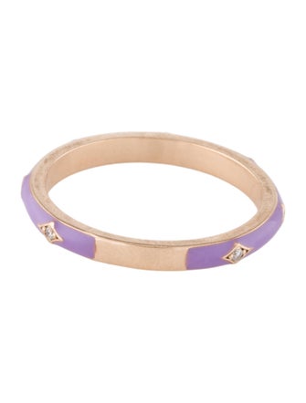 Ring 14K Diamond & Enamel Band Ring