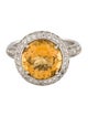 Ring 18K 4.18ctw Citrine & Diamond Cocktail Ring