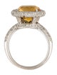Ring 18K 4.18ctw Citrine & Diamond Cocktail Ring