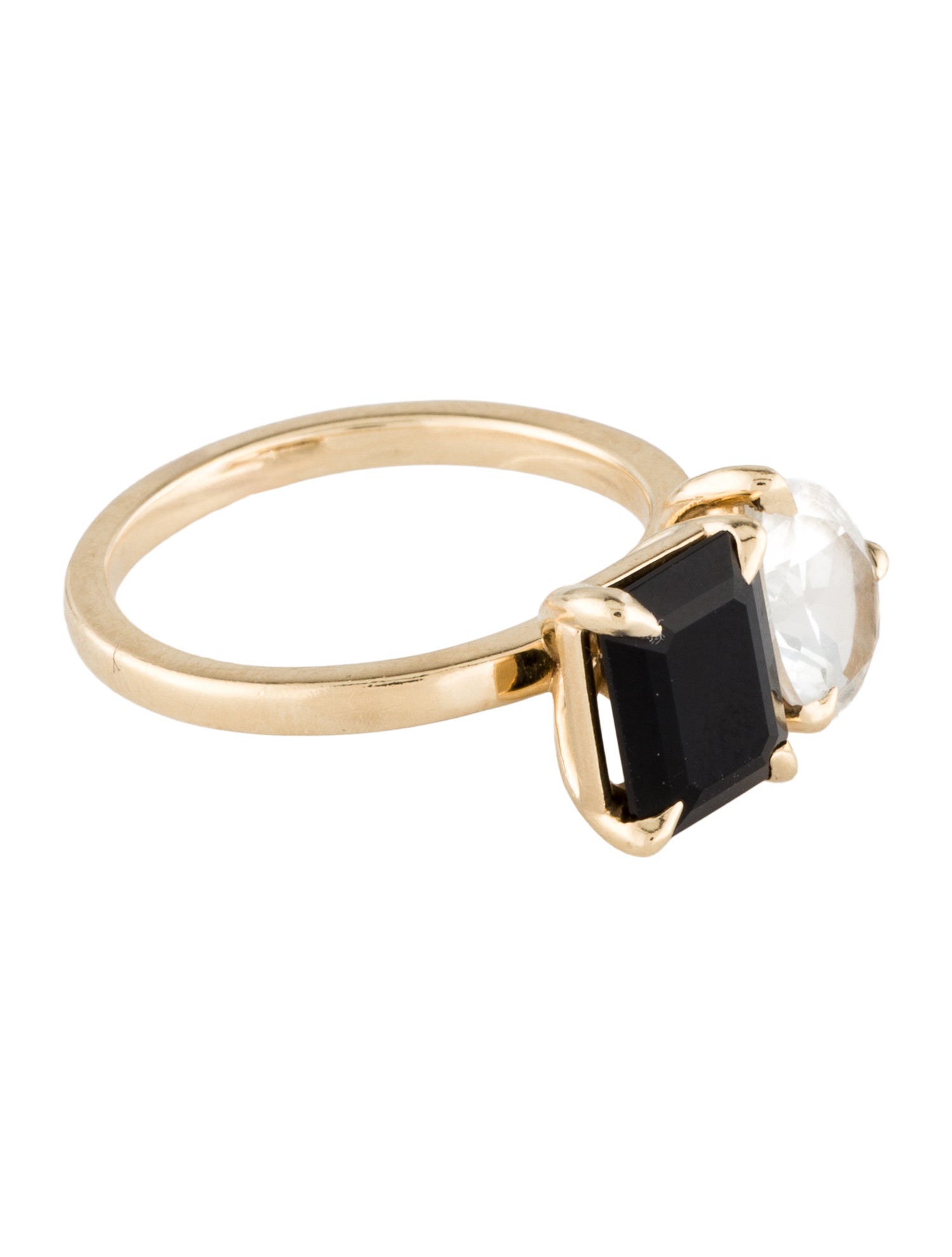 Ring 14K Onyx & Topaz Cocktail