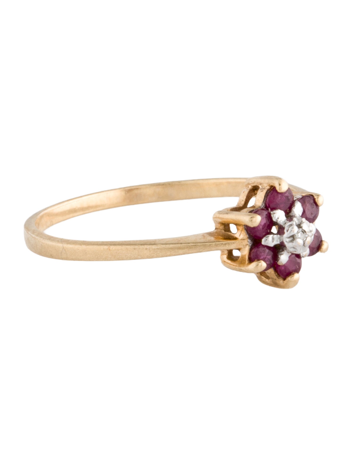 Ring 10K Ruby & Diamond Cocktail