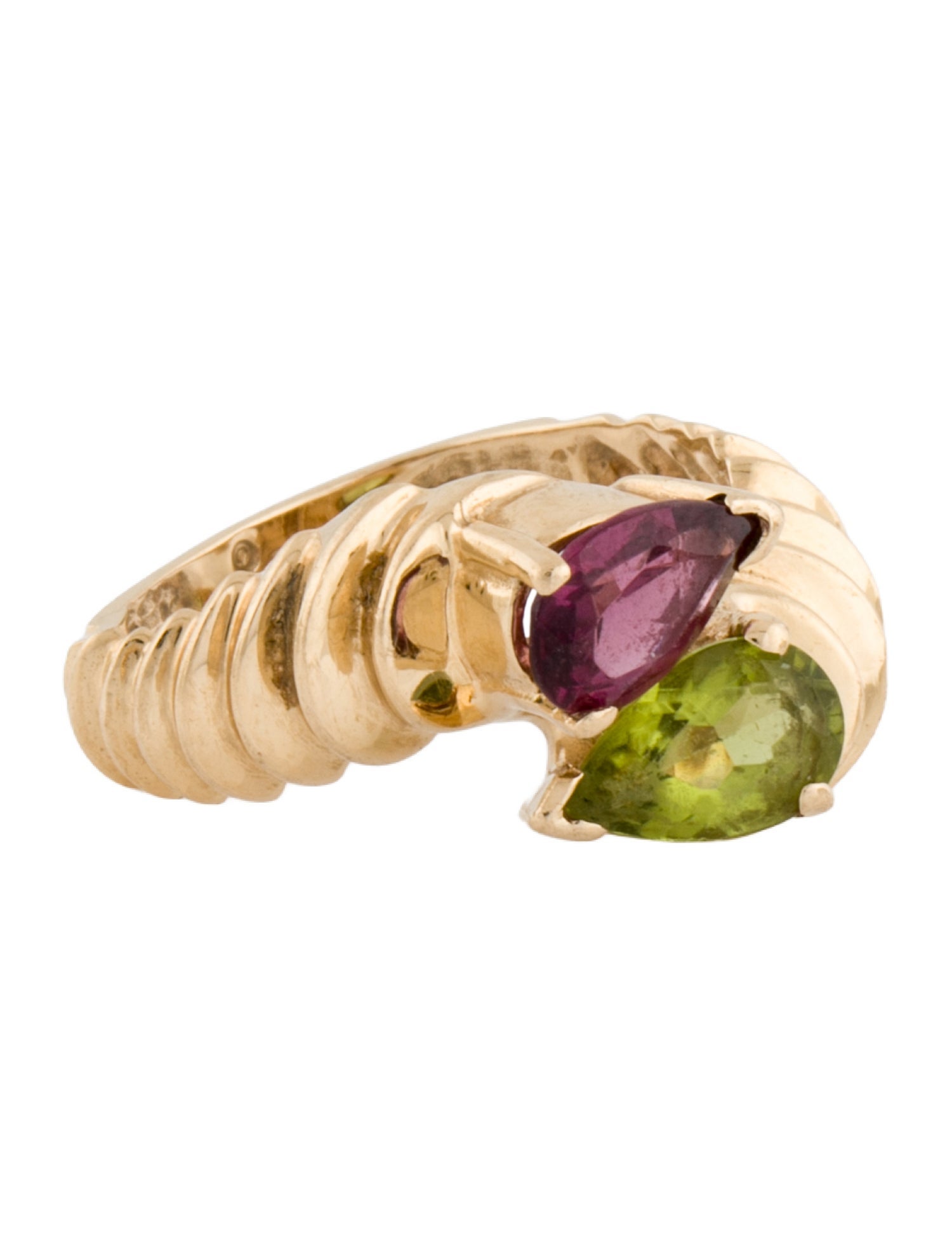 Ring 14K Peridot & Rhodolite