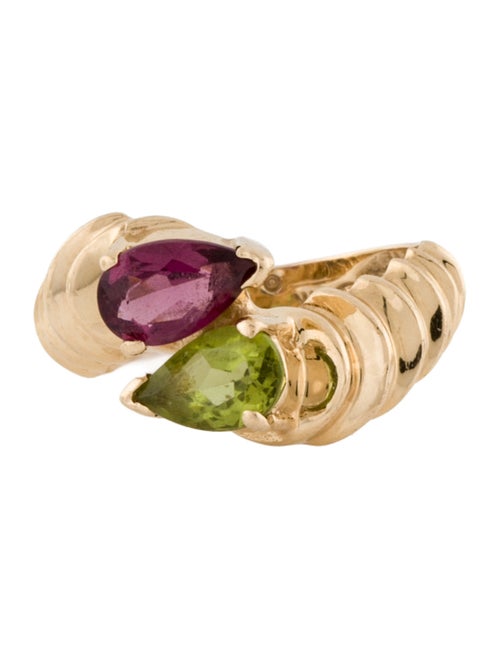 Ring 14K Peridot & Rhodolite Ring