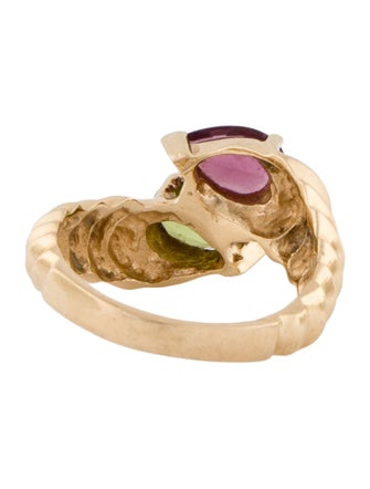 Ring 14K Peridot & Rhodolite Ring