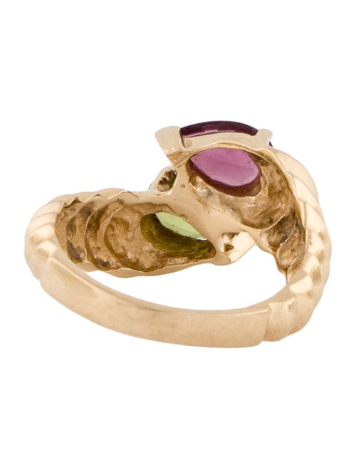Ring 14K Peridot & Rhodolite Ring