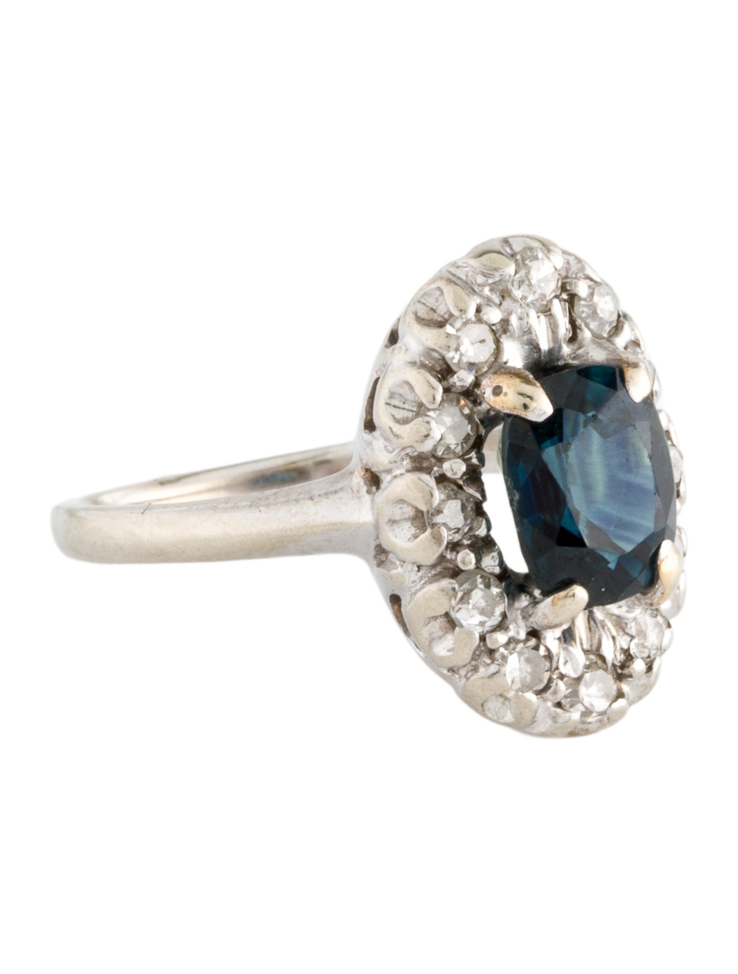 Ring 14K 1.55ct Sapphire & Diamond Cocktail