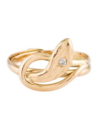 Ring 18K Diamond Snake Cocktail Ring