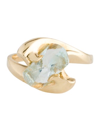 Ring 14K Aquamarine Cocktail Ring